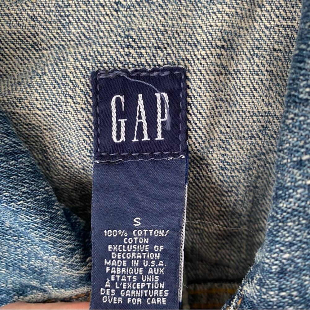 Vintage 90s Y2K Gap Asian Patchwork Denim Jean Jacket size small - Picture 5 of 8